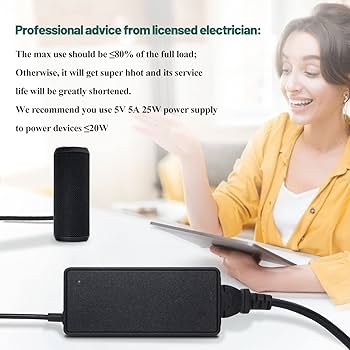 Amazon.com : YOOFONE 5V Power Supply 5A 25W AC/DC Adapter